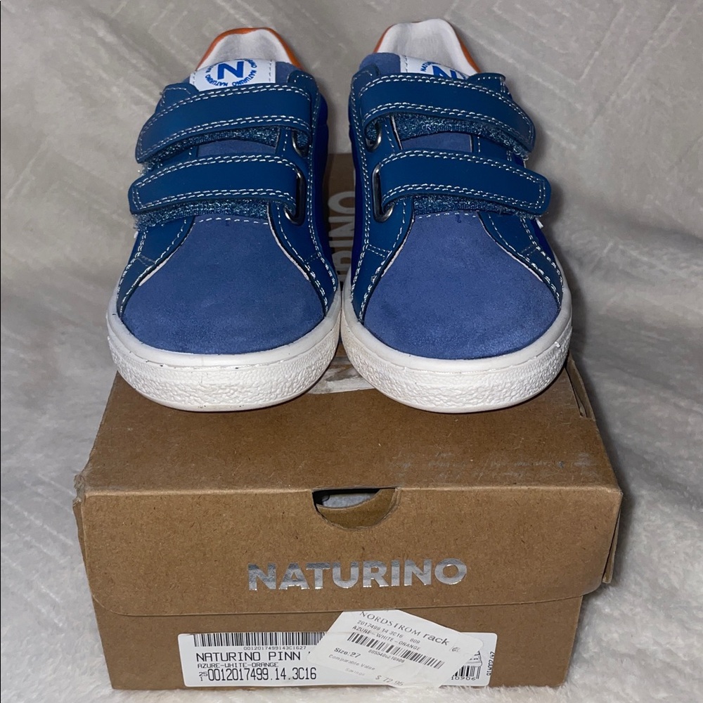 NWT NATURINO PINN Sneaker in Azure-White-Orange - Picture 6 of 13